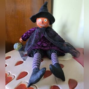 Halloween witch pumpkin doll